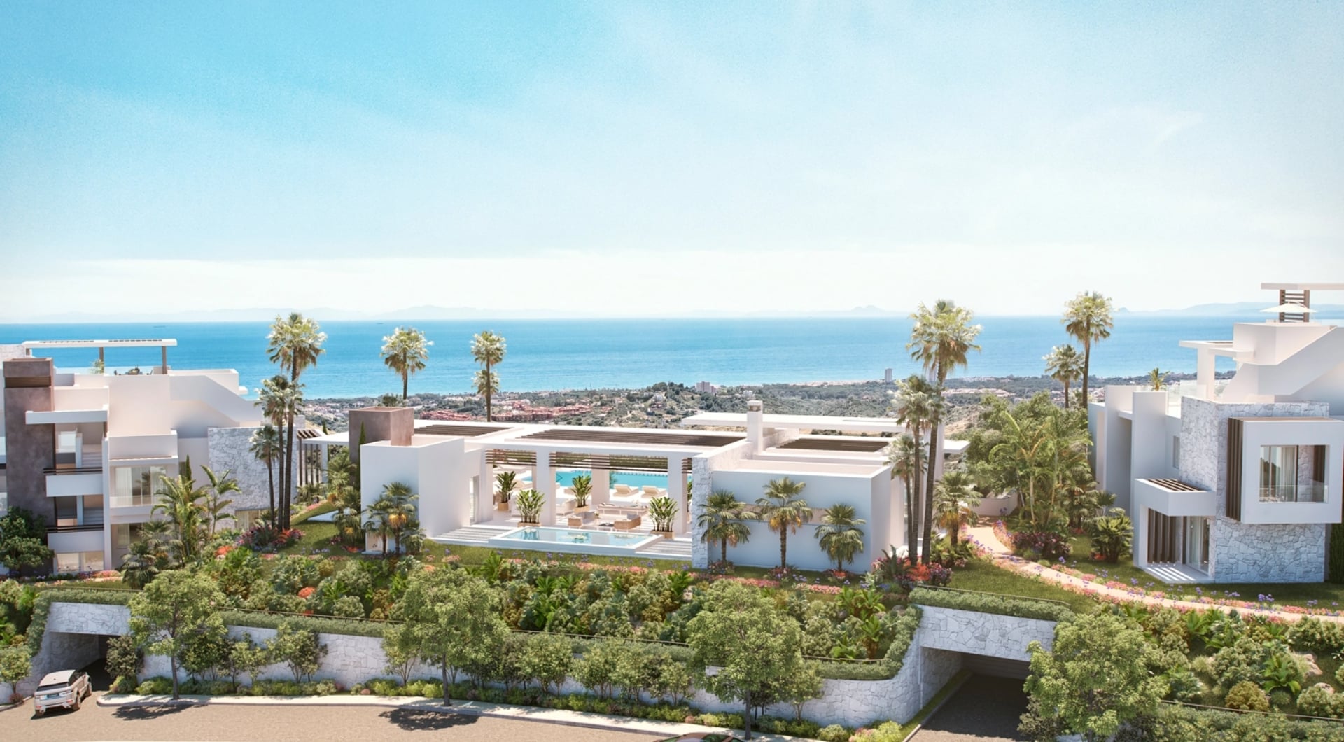 Promoción inmobiliaria de apartamentos de lujo situada en Marbella este para el que realizamos una estrategia de marketing digital y ventas 360 e intervenimos en todos los procesos de diseño