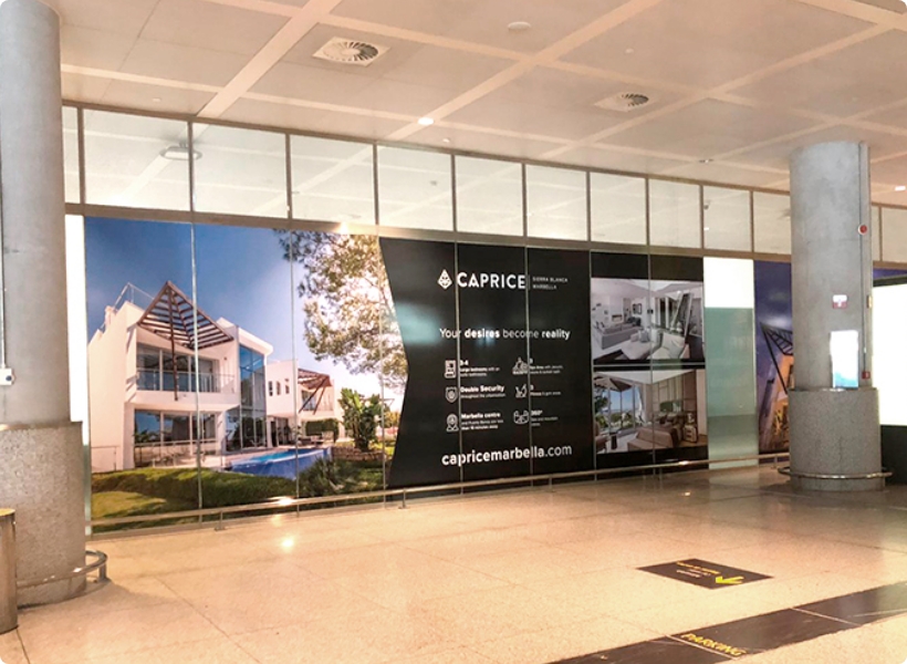 Campaña de Publicidad Exterior para Anticipa (Caprice) en los los soportes del Aeropuerto de Málaga.