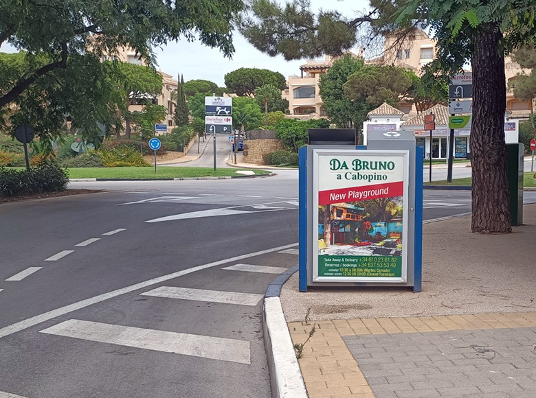 Campaña de Publicidad Exterior para DaBruno  en los los soportes LightBox de Marbella.