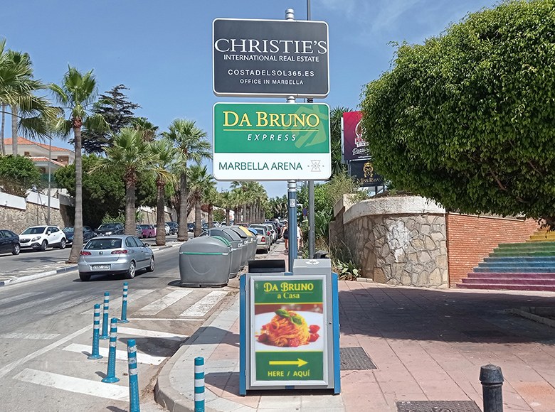 Campaña de Publicidad Exterior para DaBruno  en los los soportes LightBox e Infobox de Marbella.
