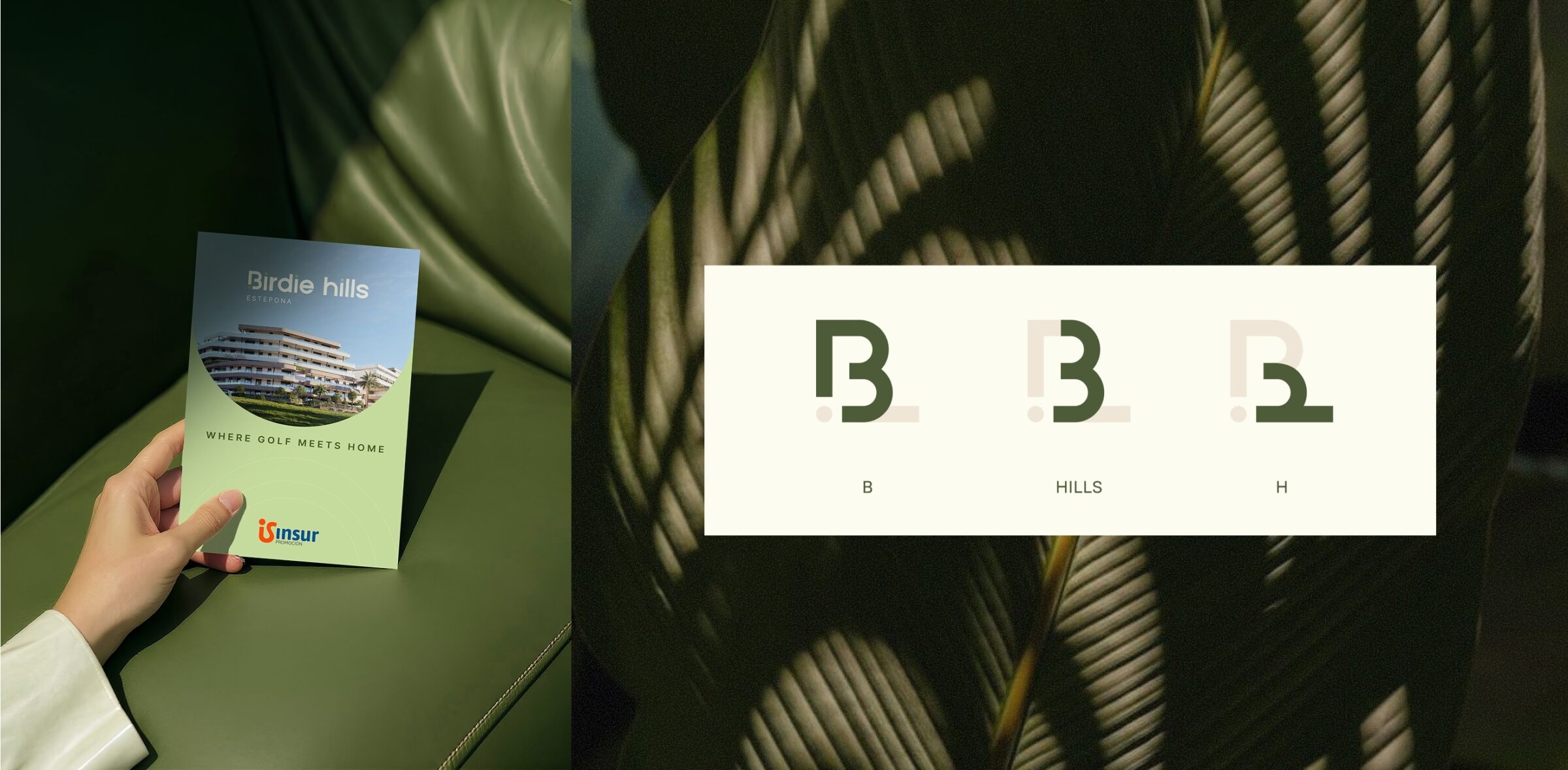 Casos de éxito agencia Imagen - folleto y logotipo Birdie Hills Estepona